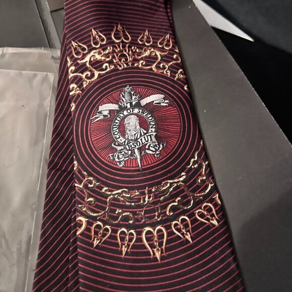 Jean Paul Gaultier Absolut Sweden Silk NWT Tie RARE Maroon Red Neckwear Baroque - Picture 1 of 10